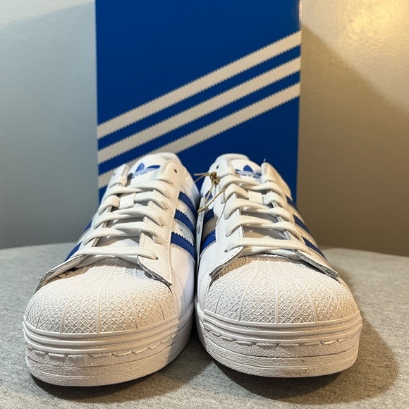 Adidas Superstar Cloud White Blue  Casual Sneakers Men's Shoe Size 11.5 IG9368​​ - Picture 2 of 12
